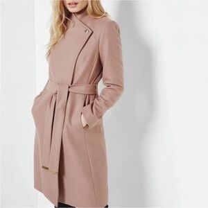 NWT Ted Baker Lorili Long Belted Coat Taupe Ted Sz 4/US Large/10ish